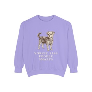 Yorkipoo Humor Sweatshirt, Vintage Dog Sketch Crewneck, Dog Humor Gift
