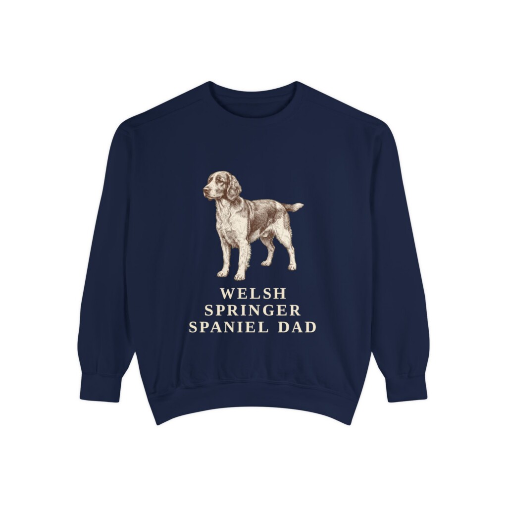 Welsh Springer Spaniel Dad Sweatshirt, Vintage Dog Sketch Crewneck, Dog Dad Gift