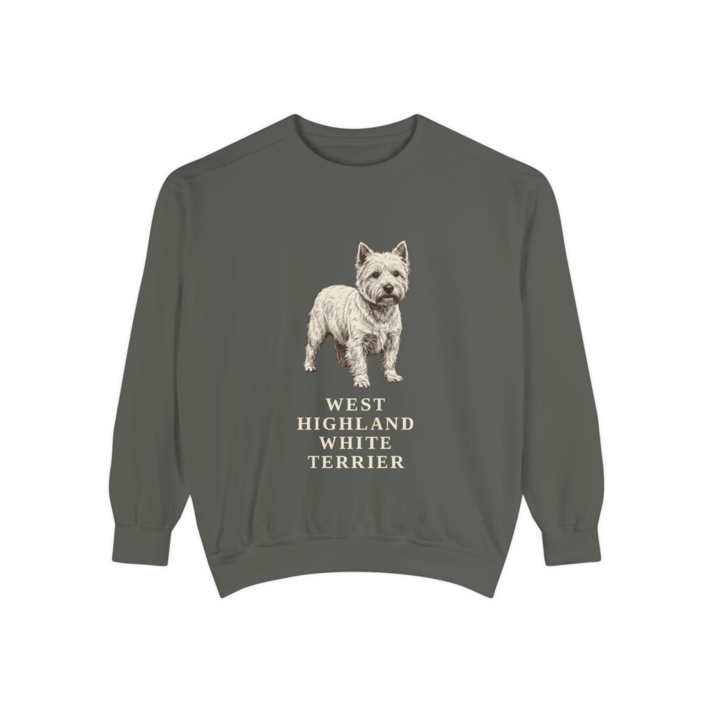 West Highland White Terrier Sweatshirt, Vintage Dog Sketch Crewneck, Dog Lover Gift