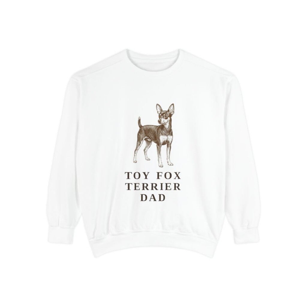 toy fox terrier sweatshirt, White
