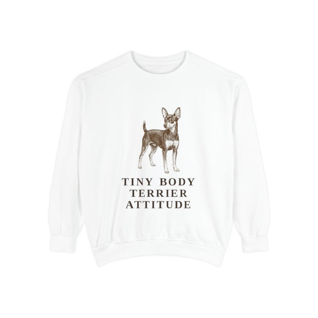toy fox terrier sweatshirt, White