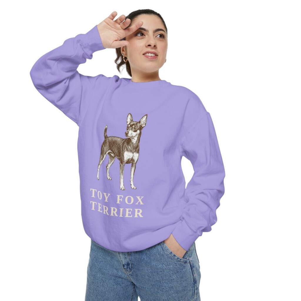 toy fox terrier sweatshirt, Violet