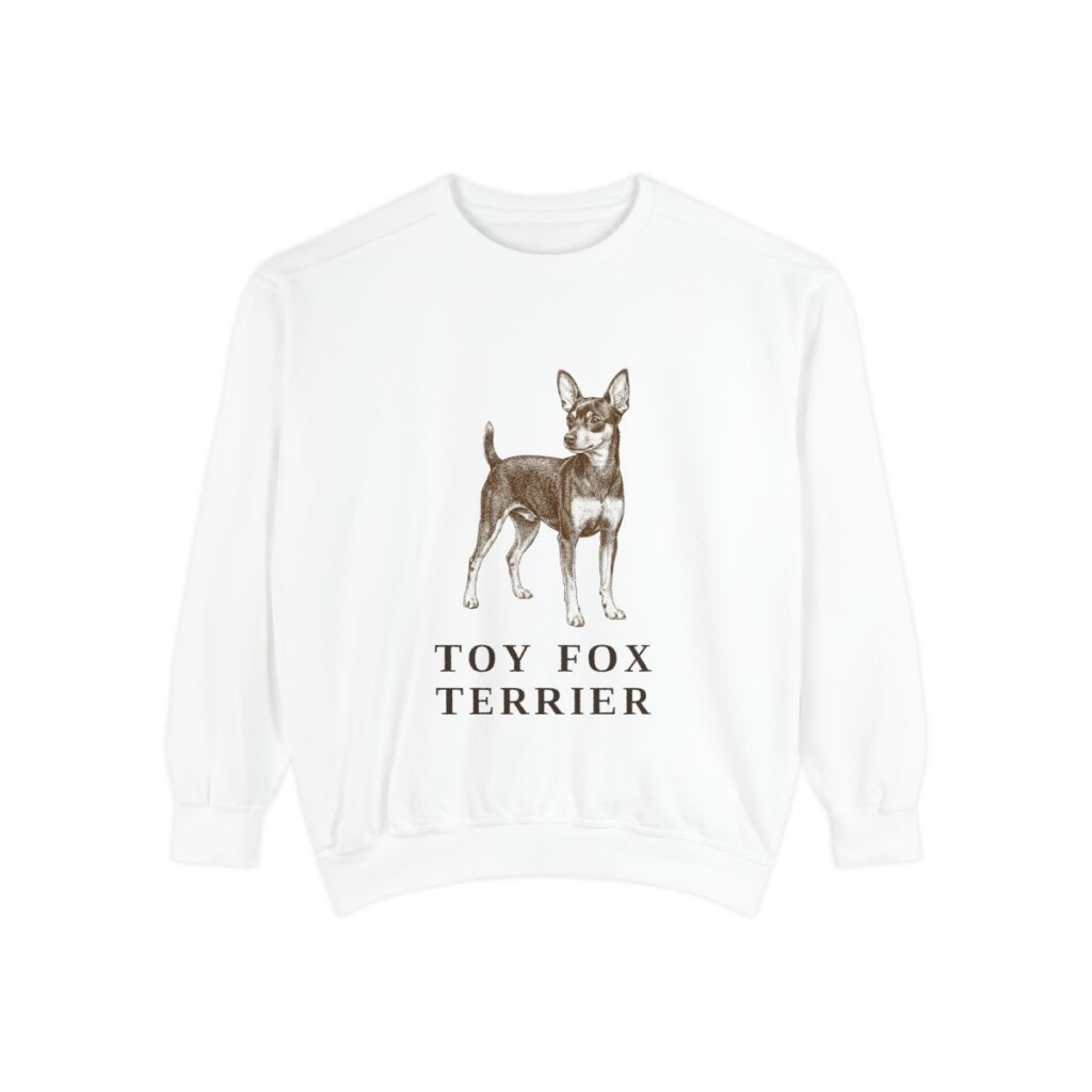 toy fox terrier sweatshirt, White