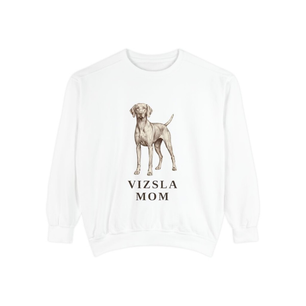 Vizsla Mom Sweatshirt, White, front view