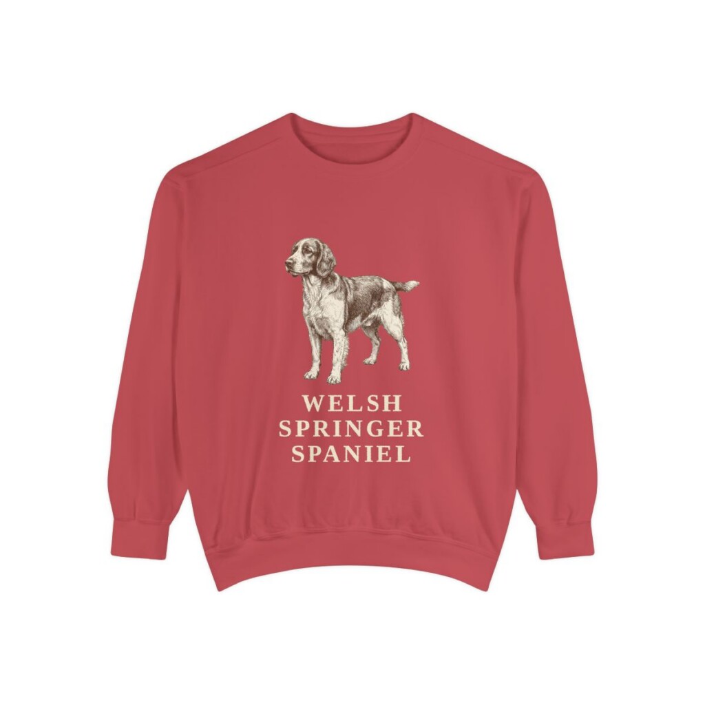 Welsh Springer Spaniel Sweatshirt, Crimson, front view