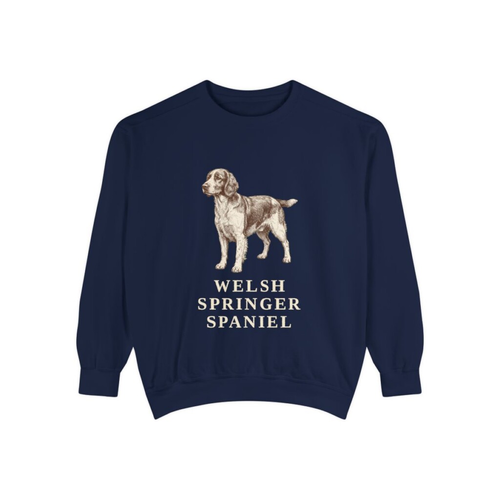 Welsh Springer Spaniel Sweatshirt, True Navy, front view