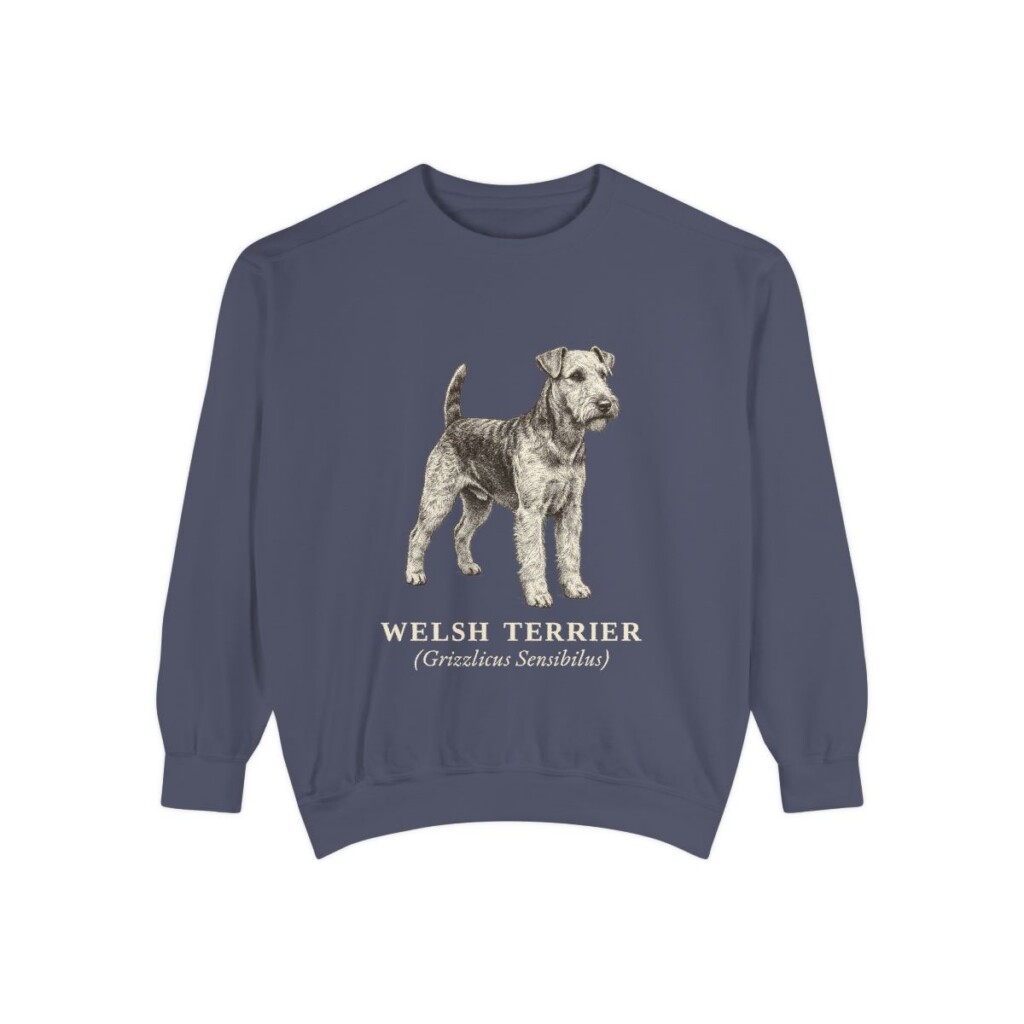 welsh-terrier-sweatshirt-latin-denim welsh terrier sweatshirt, Denim