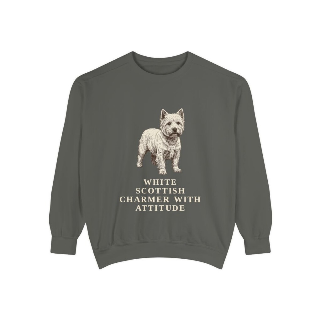 West Highland White Terrier Humor Sweatshirt, Pepper, front view
