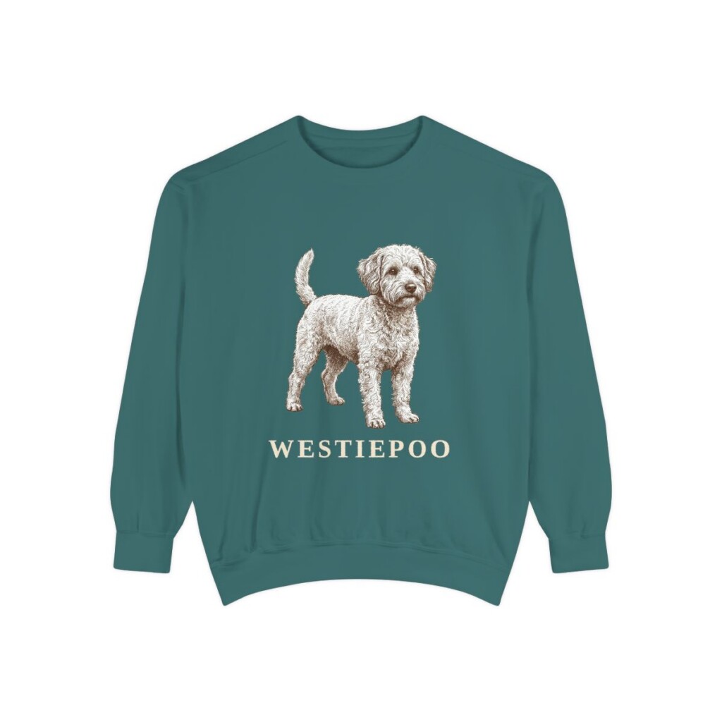 westiepoo sweatshirt, Blue Spruce