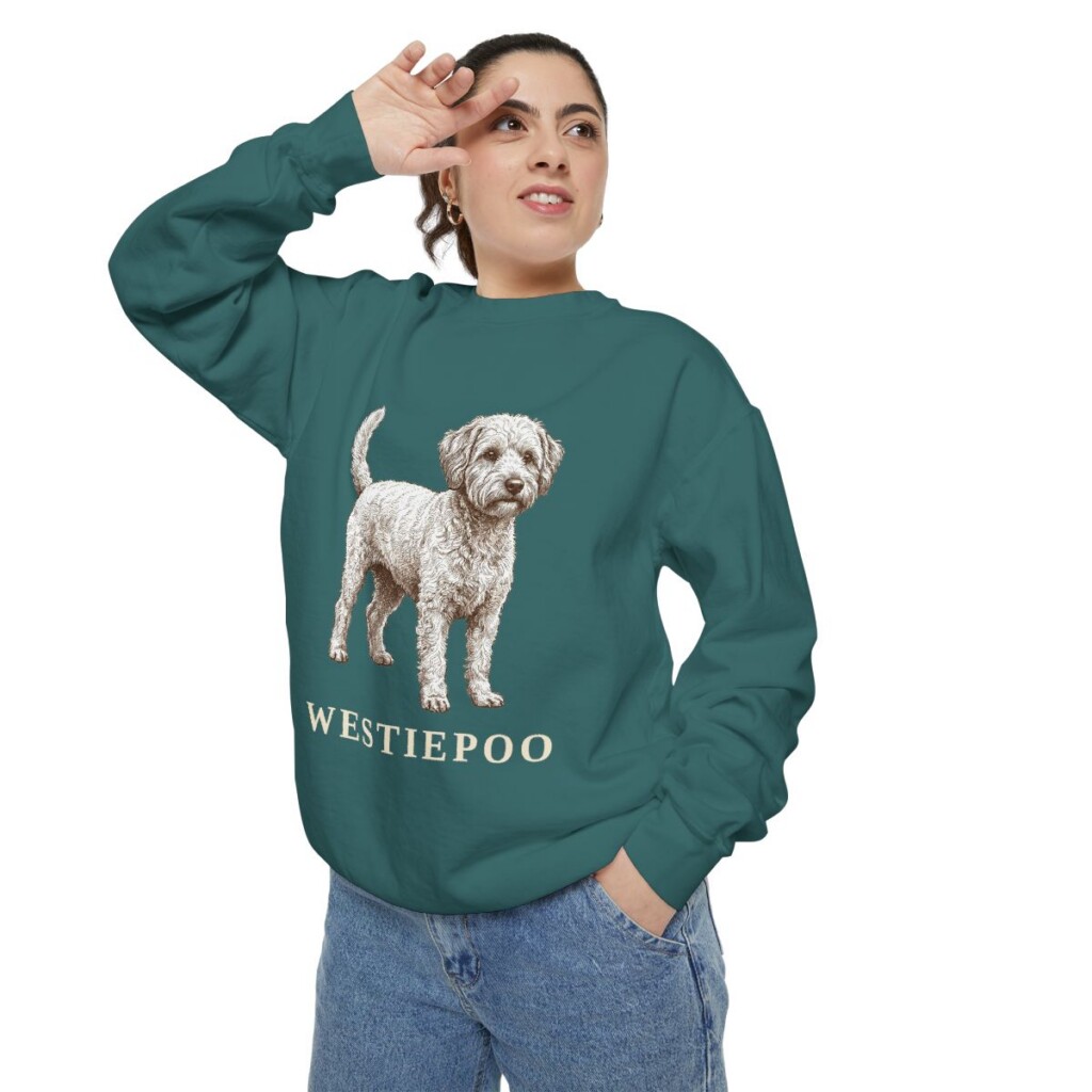 westiepoo sweatshirt, Blue Spruce