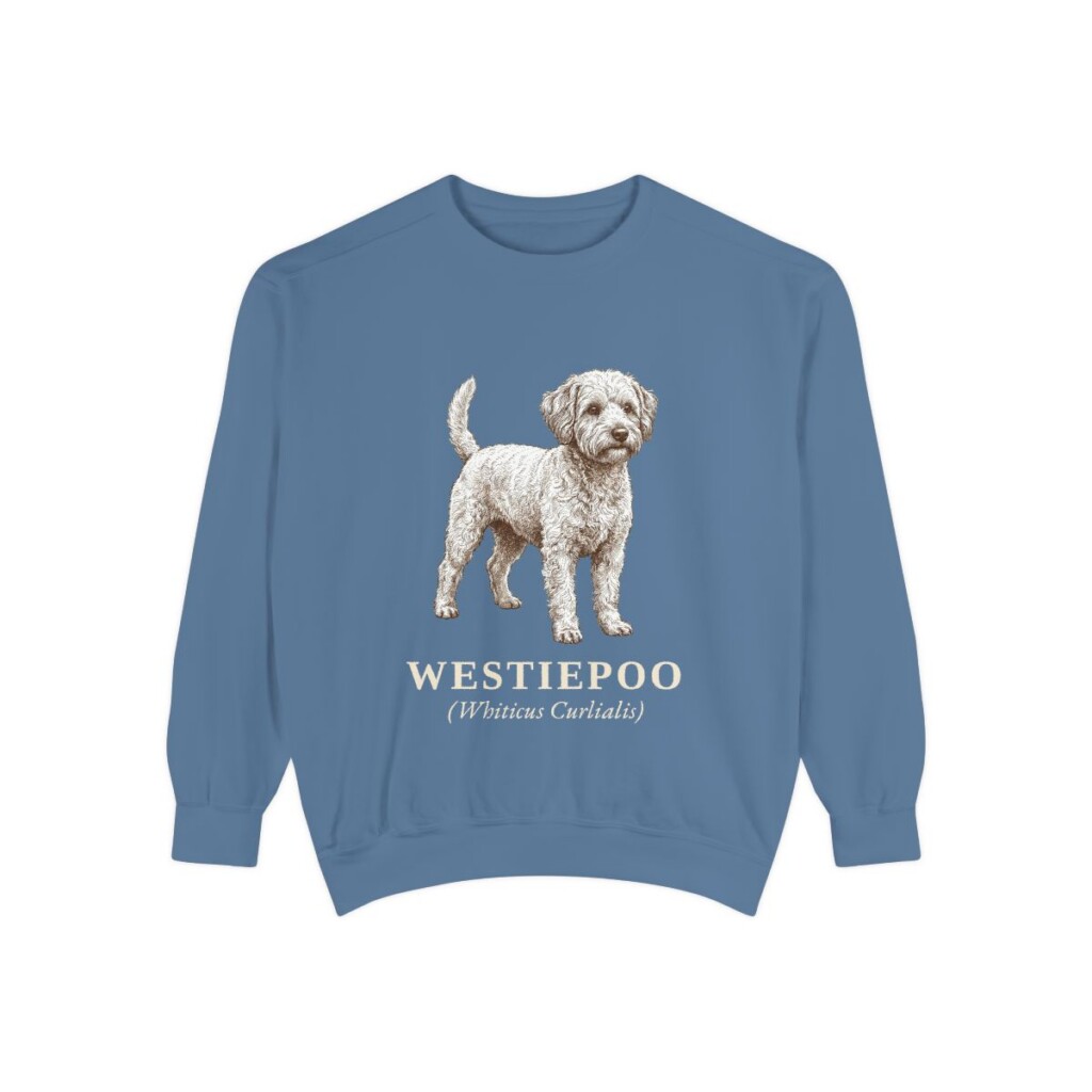 westiepoo-sweatshirt-latin-blue-jean westiepoo sweatshirt, Blue Jean