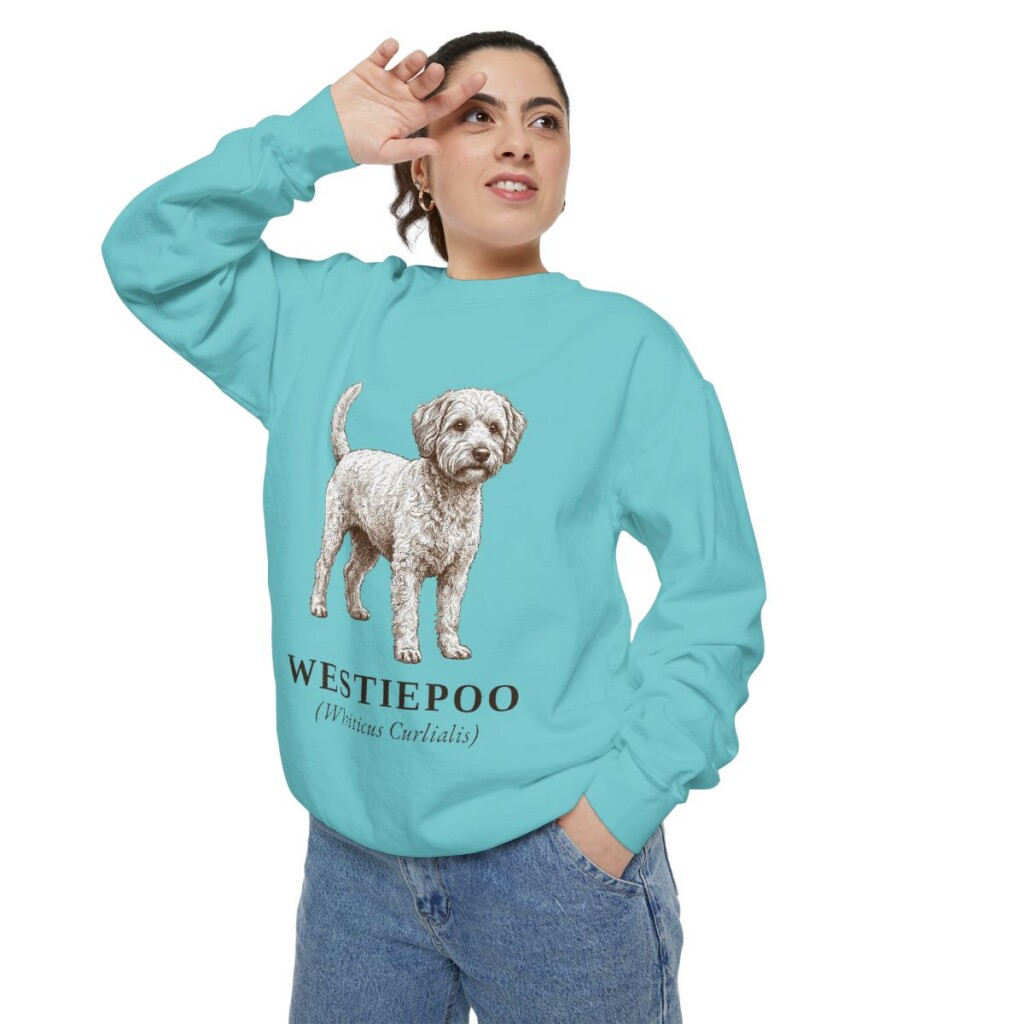 westiepoo-sweatshirt-latin-chalky-mint-person-2-context westiepoo sweatshirt, Chalky Mint