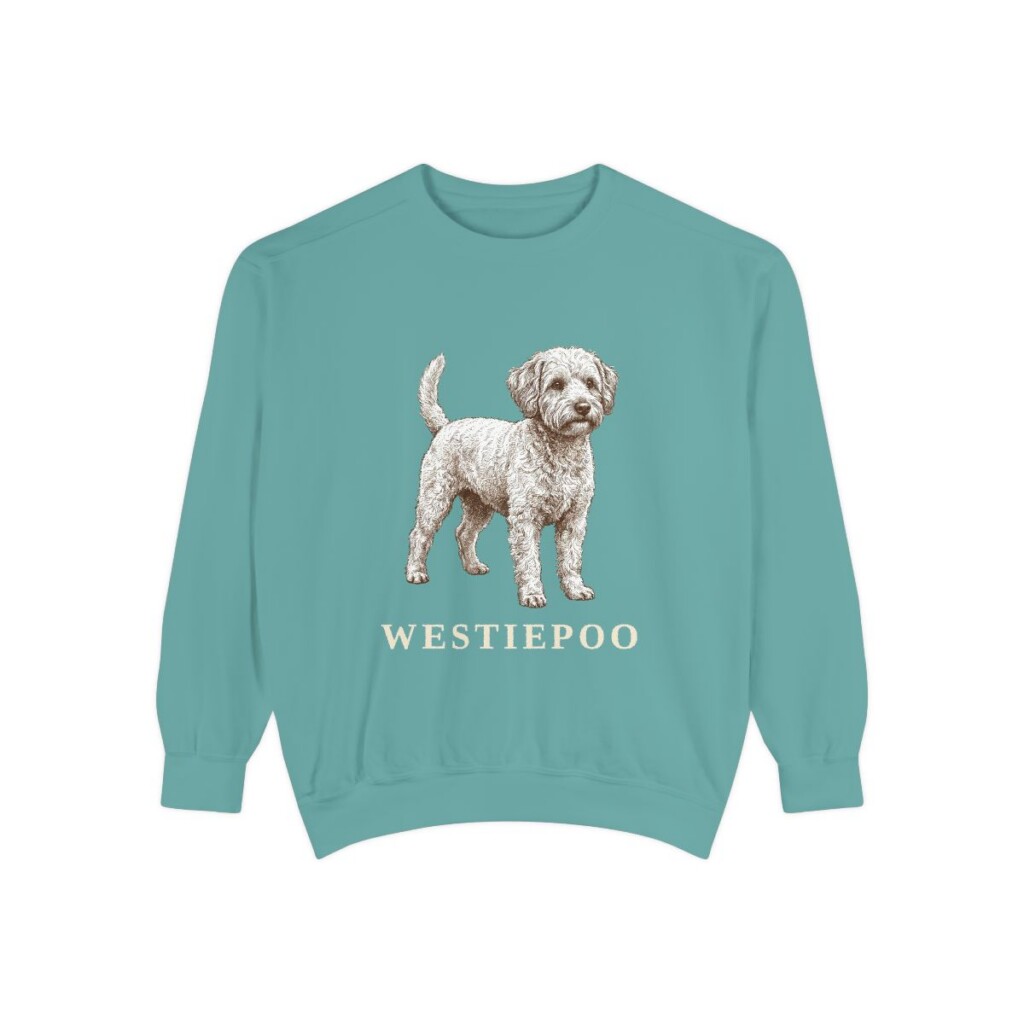 westiepoo sweatshirt, Seafoam