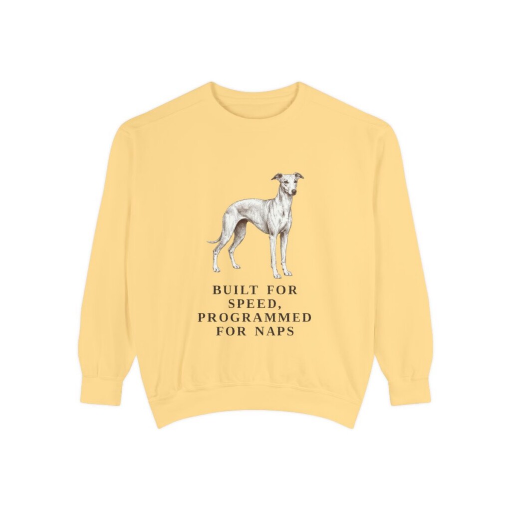 Whippet Humor Sweatshirt, Butter, front view