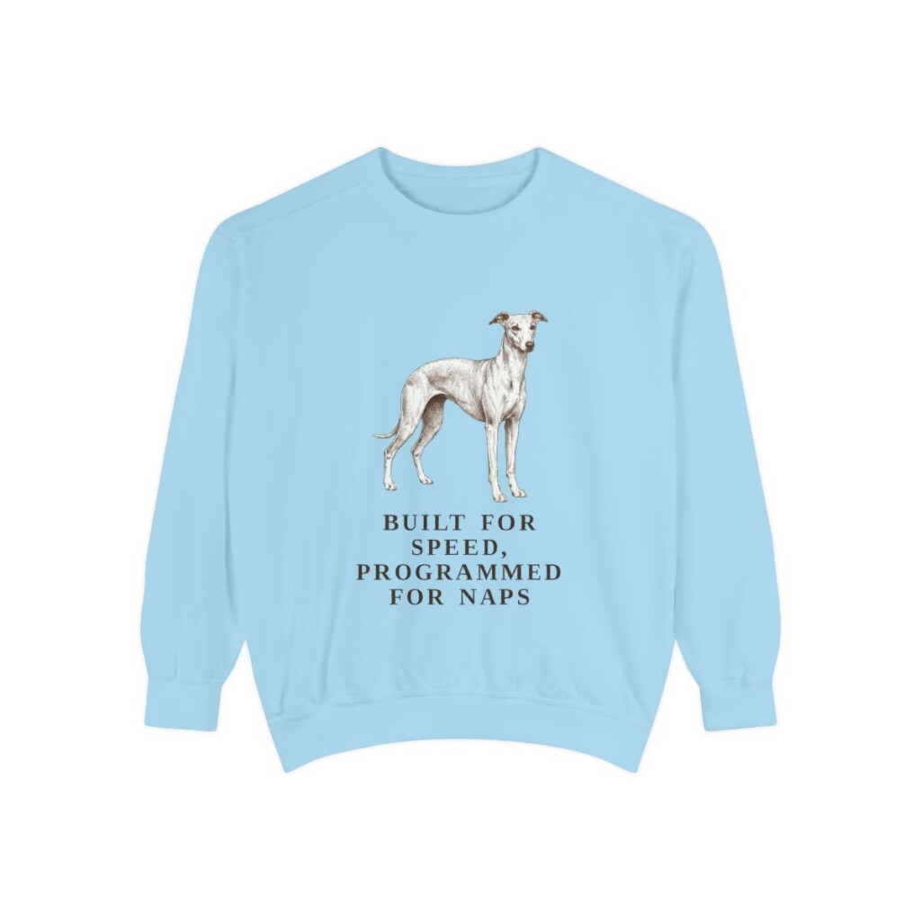 Whippet Humor Sweatshirt, Chambray, front view
