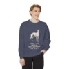 Whippet Humor Sweatshirt, Denim, person 1 front