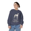 Whippet Humor Sweatshirt, Denim, person 2 front