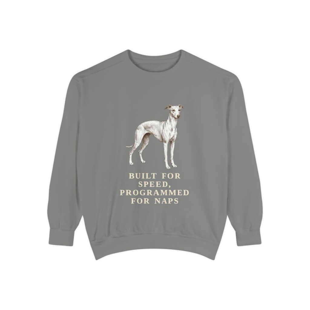 Whippet Humor Sweatshirt, Grey, front view
