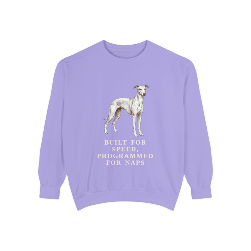 Whippet Humor Sweatshirt, Violet, front view