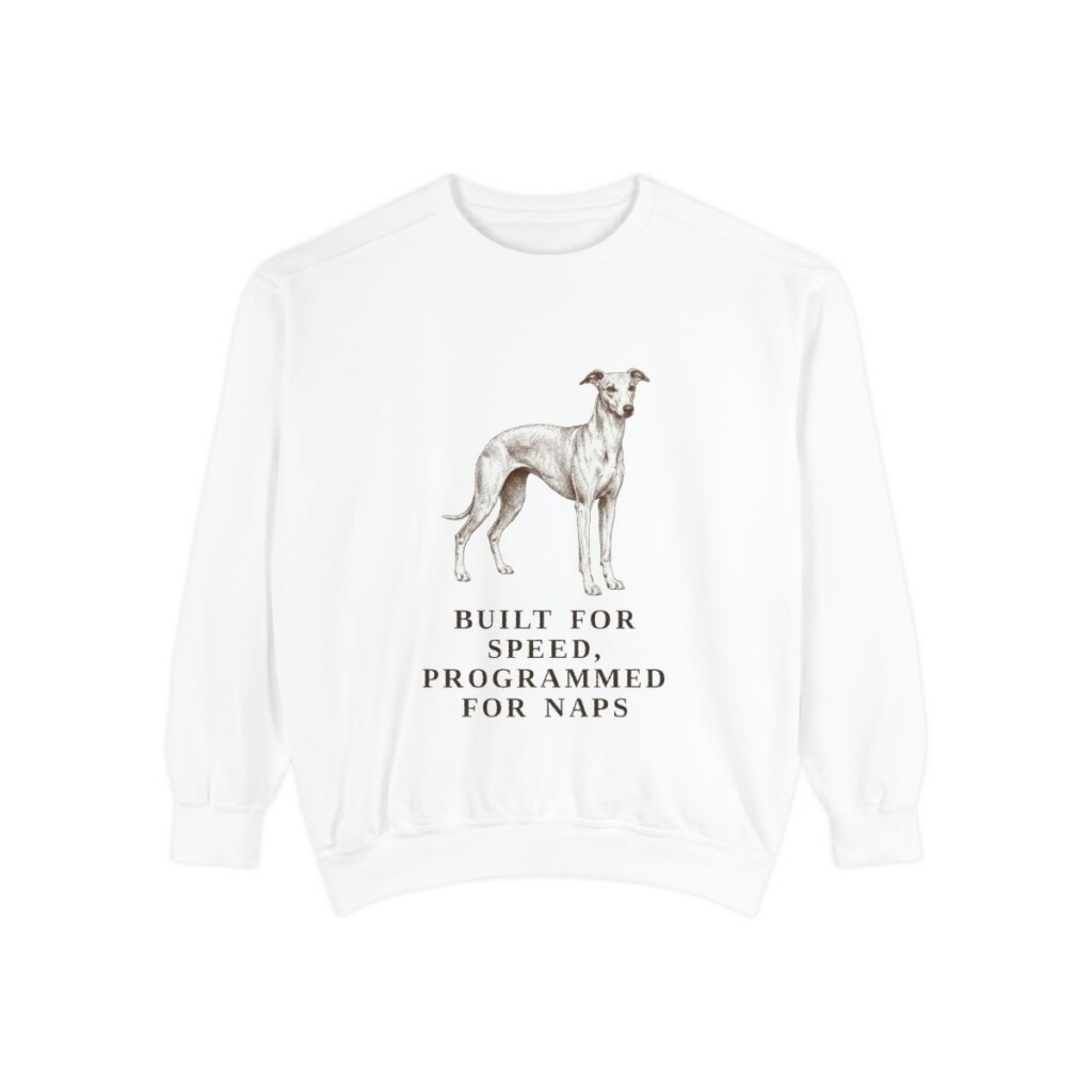 Whippet Humor Sweatshirt, White, front view