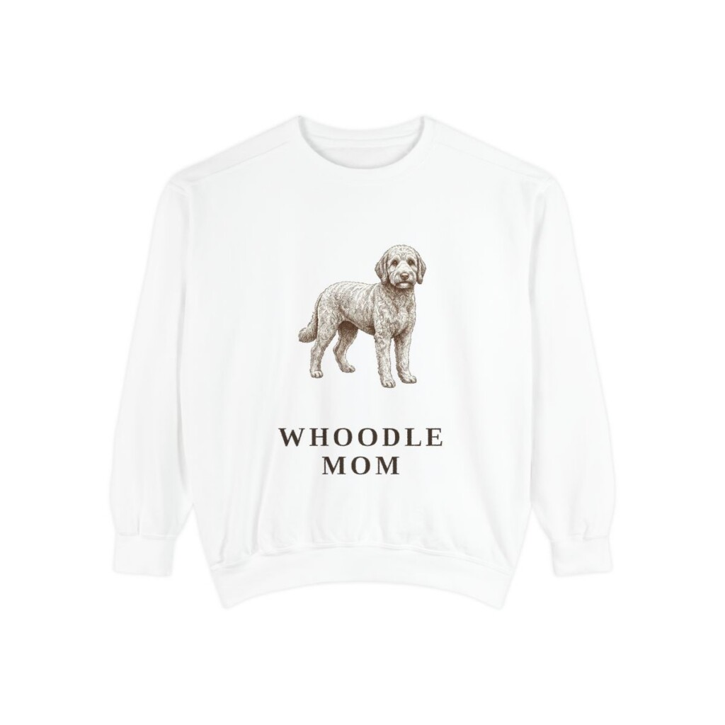 Whoodle Mom Sweatshirt, White, front view