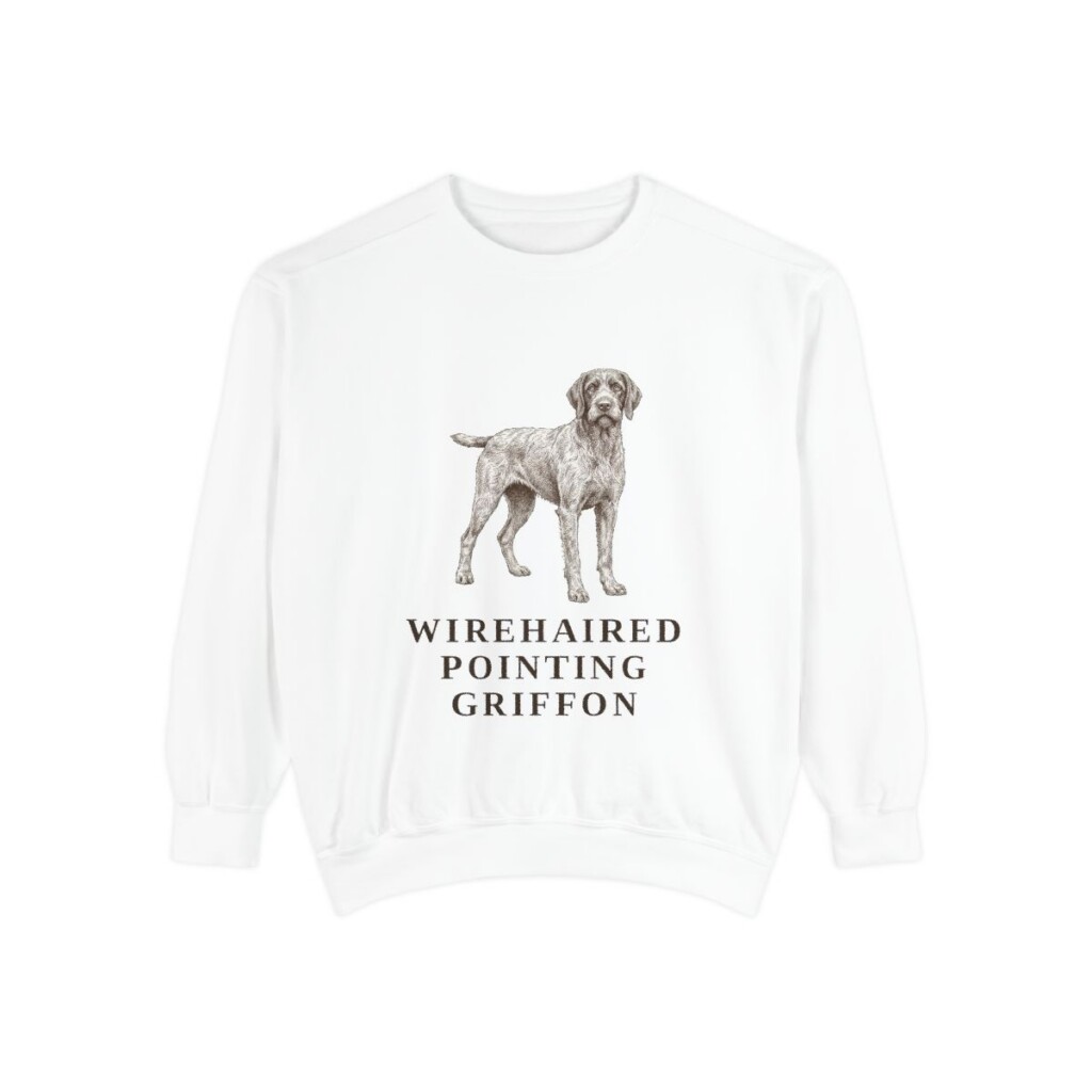 Wirehaired Pointing Griffon Sweatshirt, White, front view