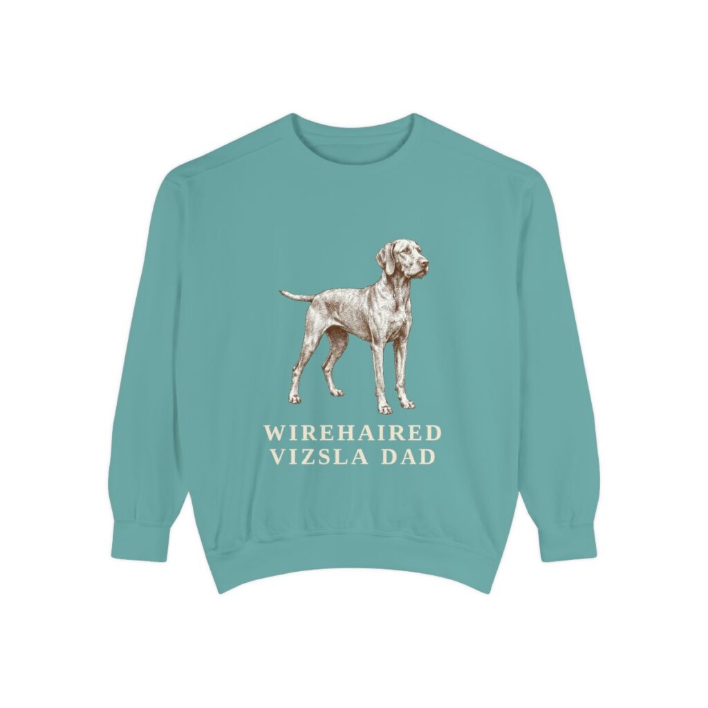 Wirehaired Vizsla Dad Sweatshirt, Seafoam, front view