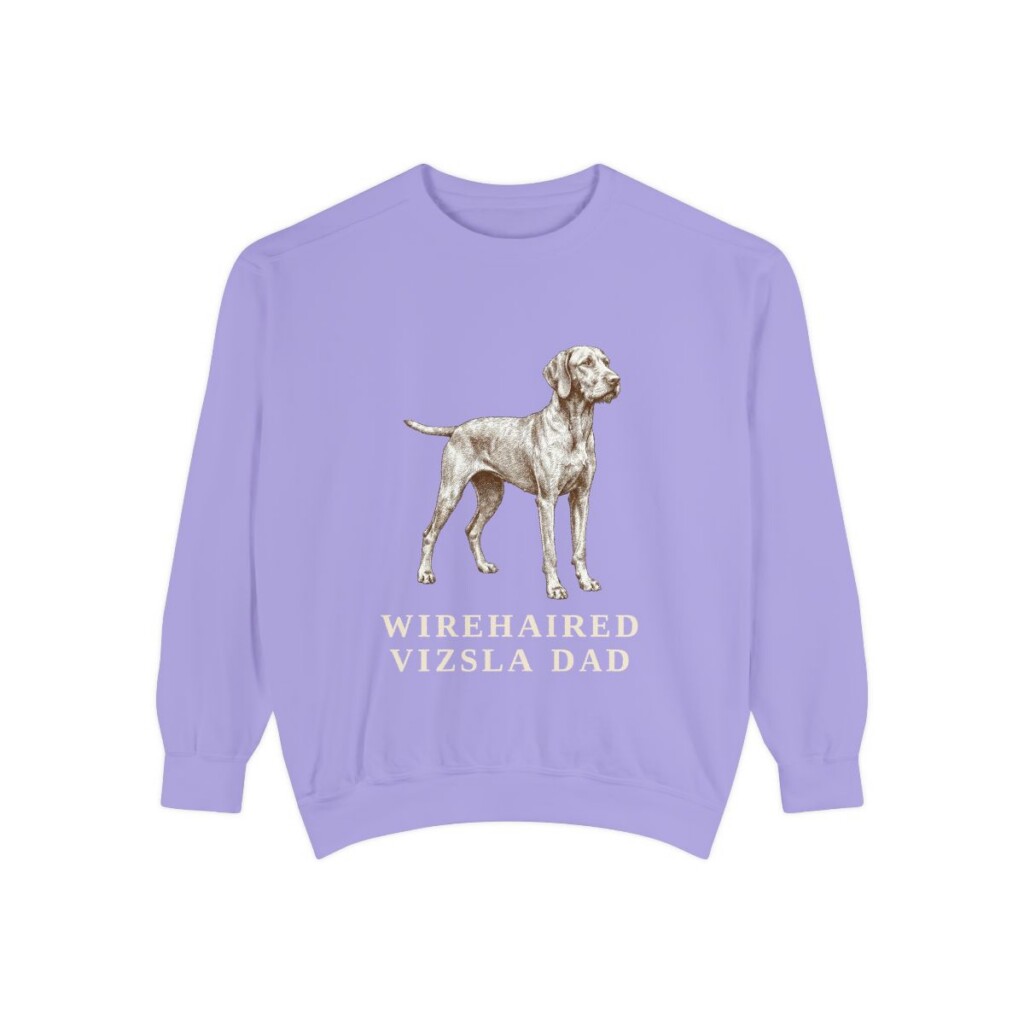 Wirehaired Vizsla Dad Sweatshirt, Violet, front view