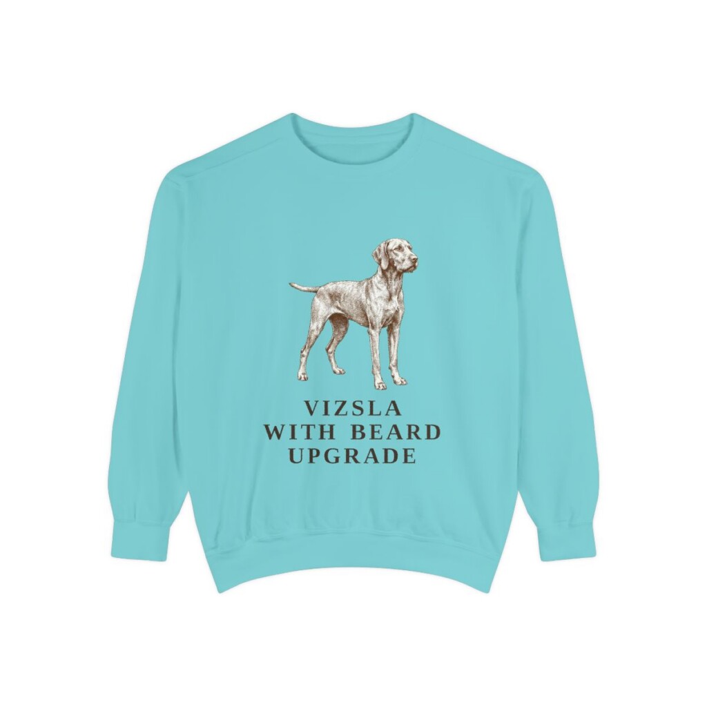 Wirehaired Vizsla Humor Sweatshirt, Chalky Mint, front view