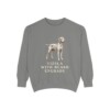 Wirehaired Vizsla Humor Sweatshirt, Grey, front view