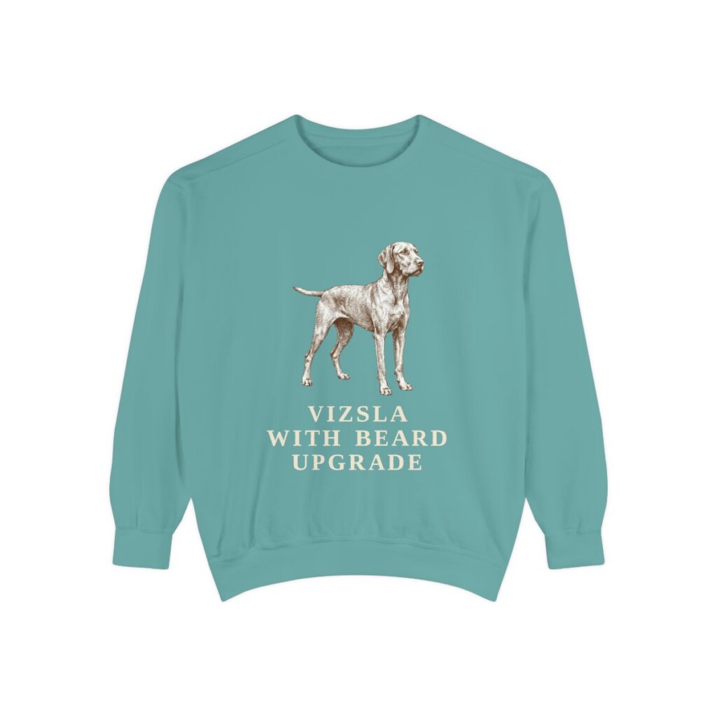 Wirehaired Vizsla Humor Sweatshirt, Seafoam, front view