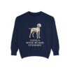Wirehaired Vizsla Humor Sweatshirt, True Navy, front view