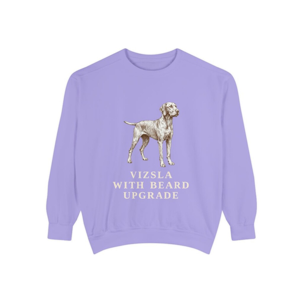 Wirehaired Vizsla Humor Sweatshirt, Violet, front view