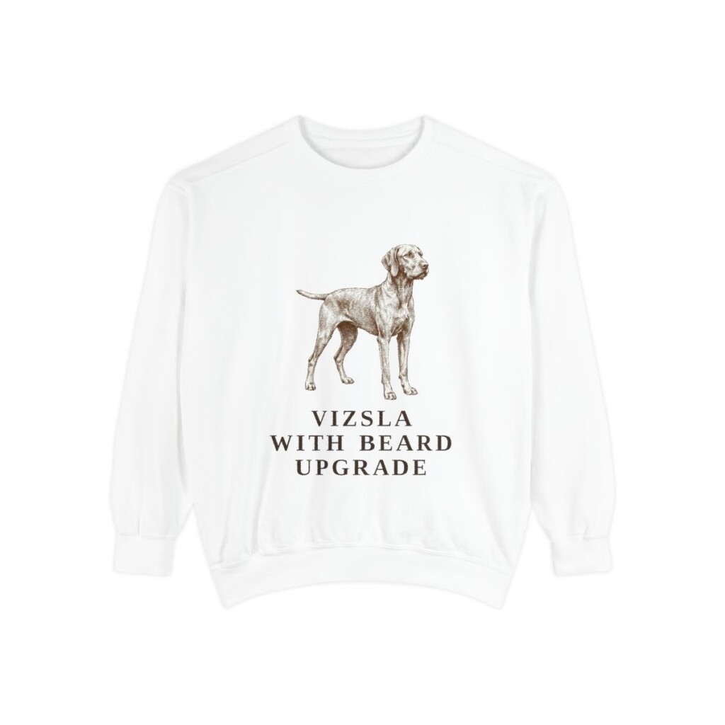 Wirehaired Vizsla Humor Sweatshirt, White, front view