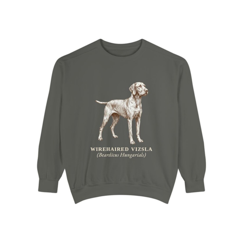 Wirehaired Vizsla Latin Sweatshirt, Pepper, front view