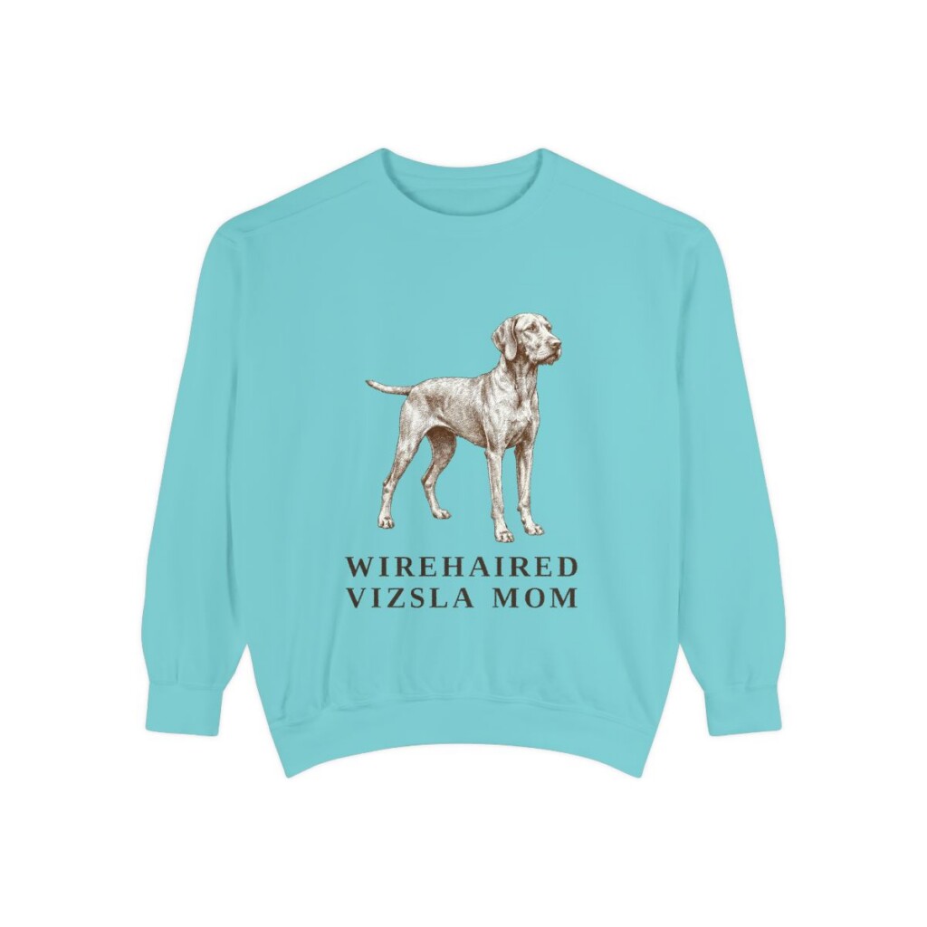 Wirehaired Vizsla Mom Sweatshirt, Chalky Mint, front view