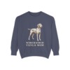 Wirehaired Vizsla Mom Sweatshirt, Denim, front view