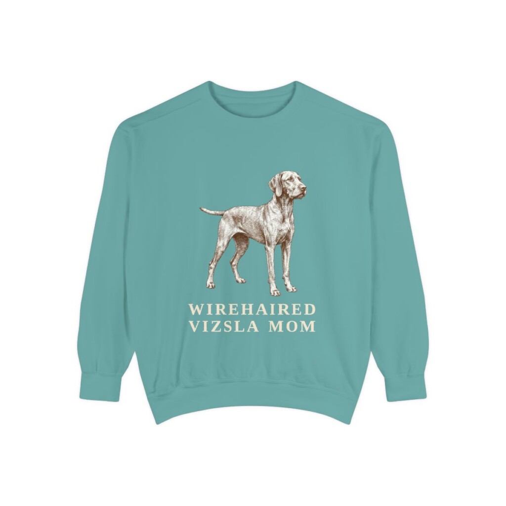 Wirehaired Vizsla Mom Sweatshirt, Seafoam, front view