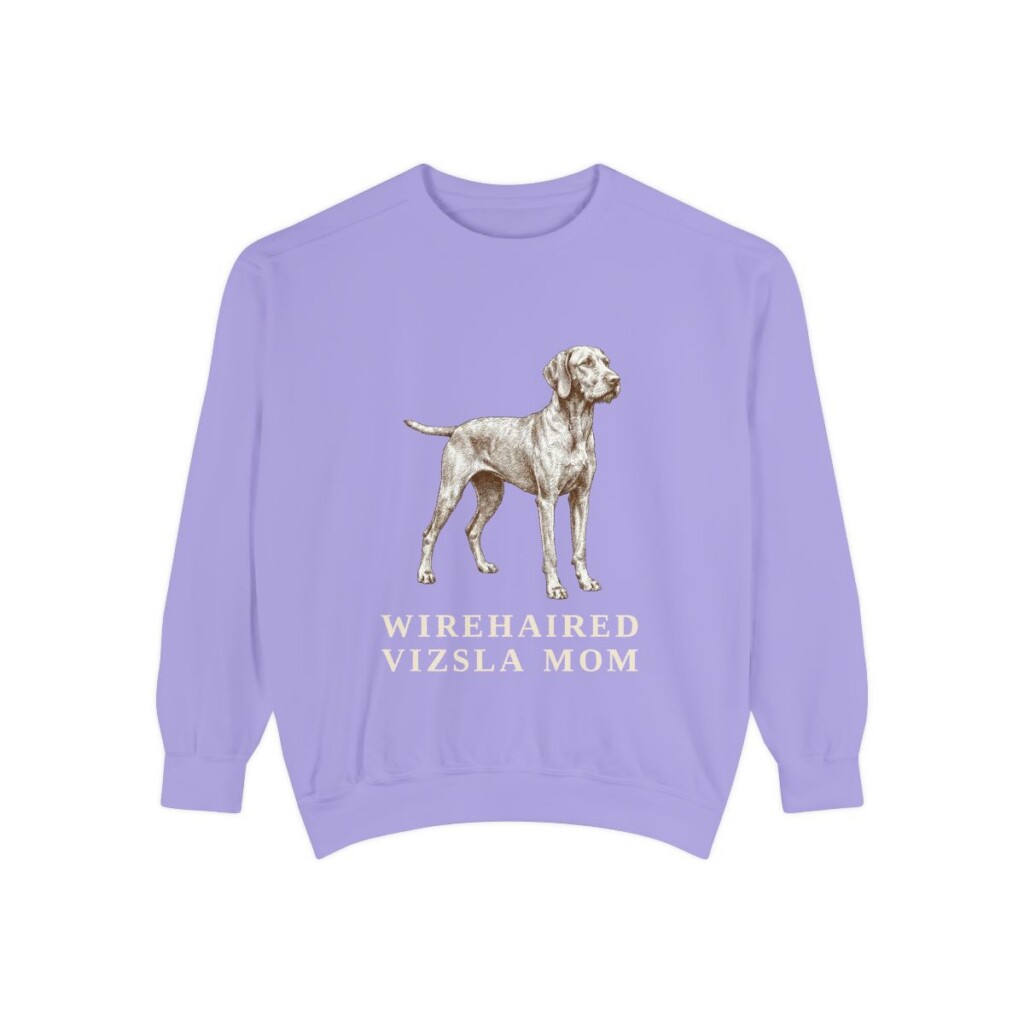 Wirehaired Vizsla Mom Sweatshirt, Violet, front view