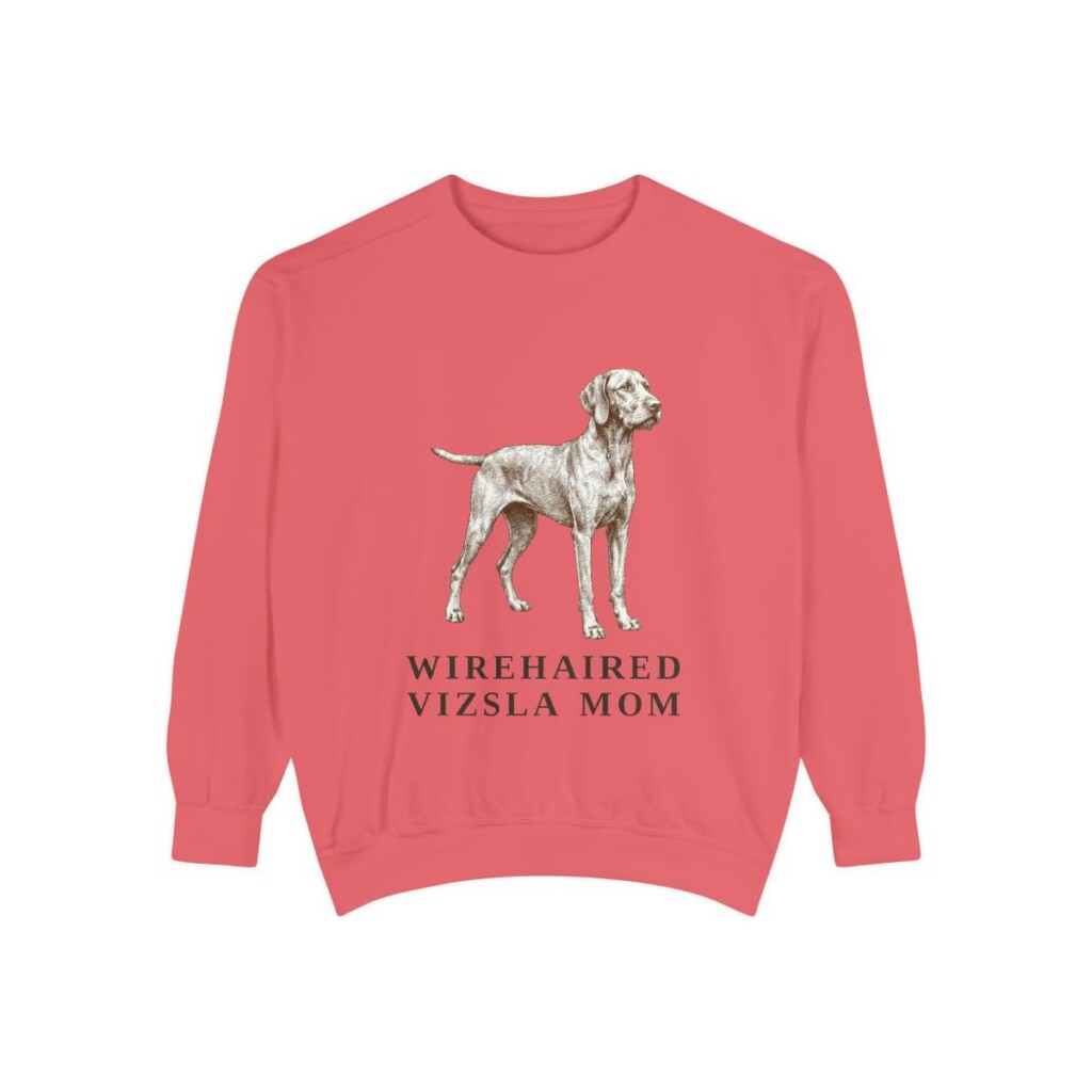 Wirehaired Vizsla Mom Sweatshirt, Watermelon, front view