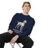 Wirehaired Vizsla Sweatshirt, True Navy, person 1 context