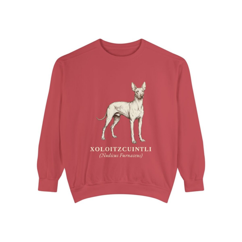 xoloitzcuintli sweatshirt, Crimson