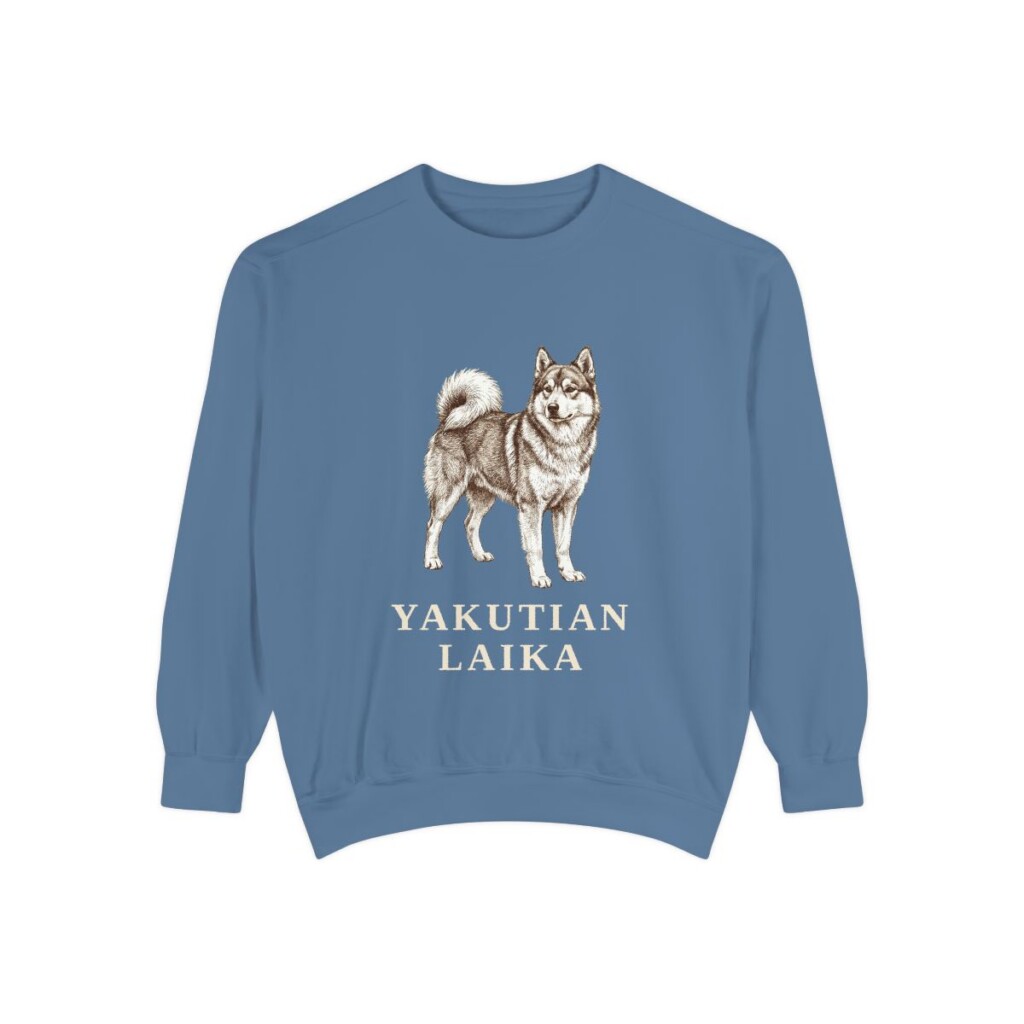 Yakutian Laika Sweatshirt, Blue Jean, front view