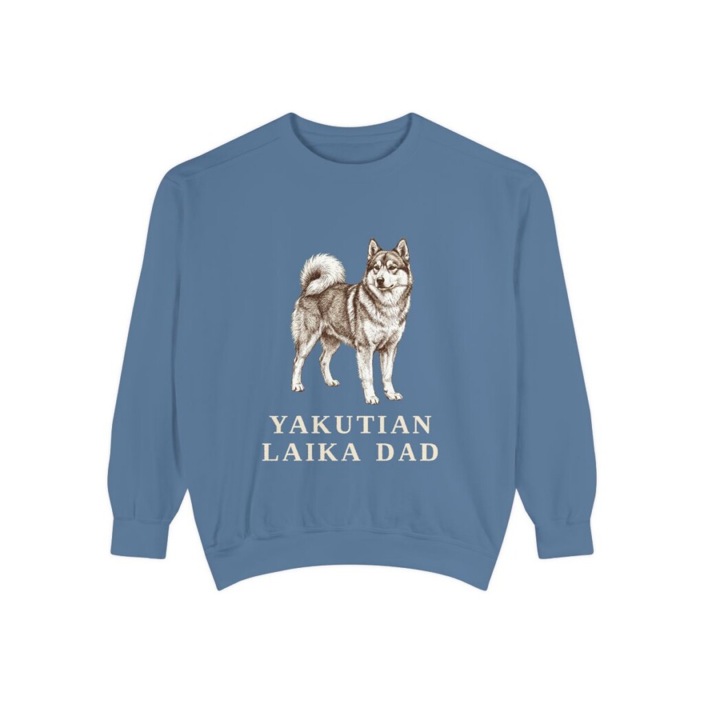Yakutian Laika Dad Sweatshirt, Blue Jean, front view