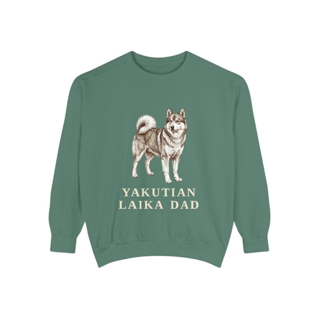 Yakutian Laika Dad Sweatshirt, Light Green, front view