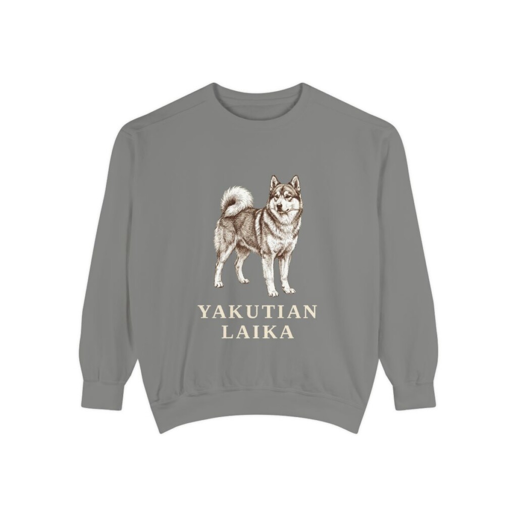 Yakutian Laika Sweatshirt, Grey, front view