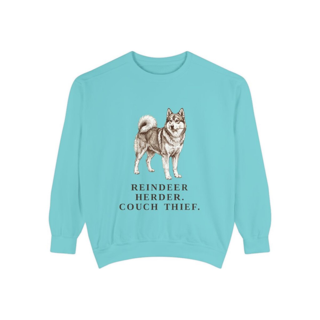 Yakutian Laika Humor Sweatshirt, Chalky Mint, front view