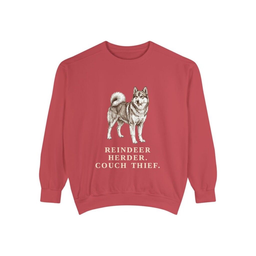 Yakutian Laika Humor Sweatshirt, Crimson, front view