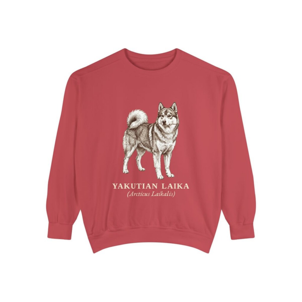 Yakutian Laika Latin Sweatshirt, Crimson, front view