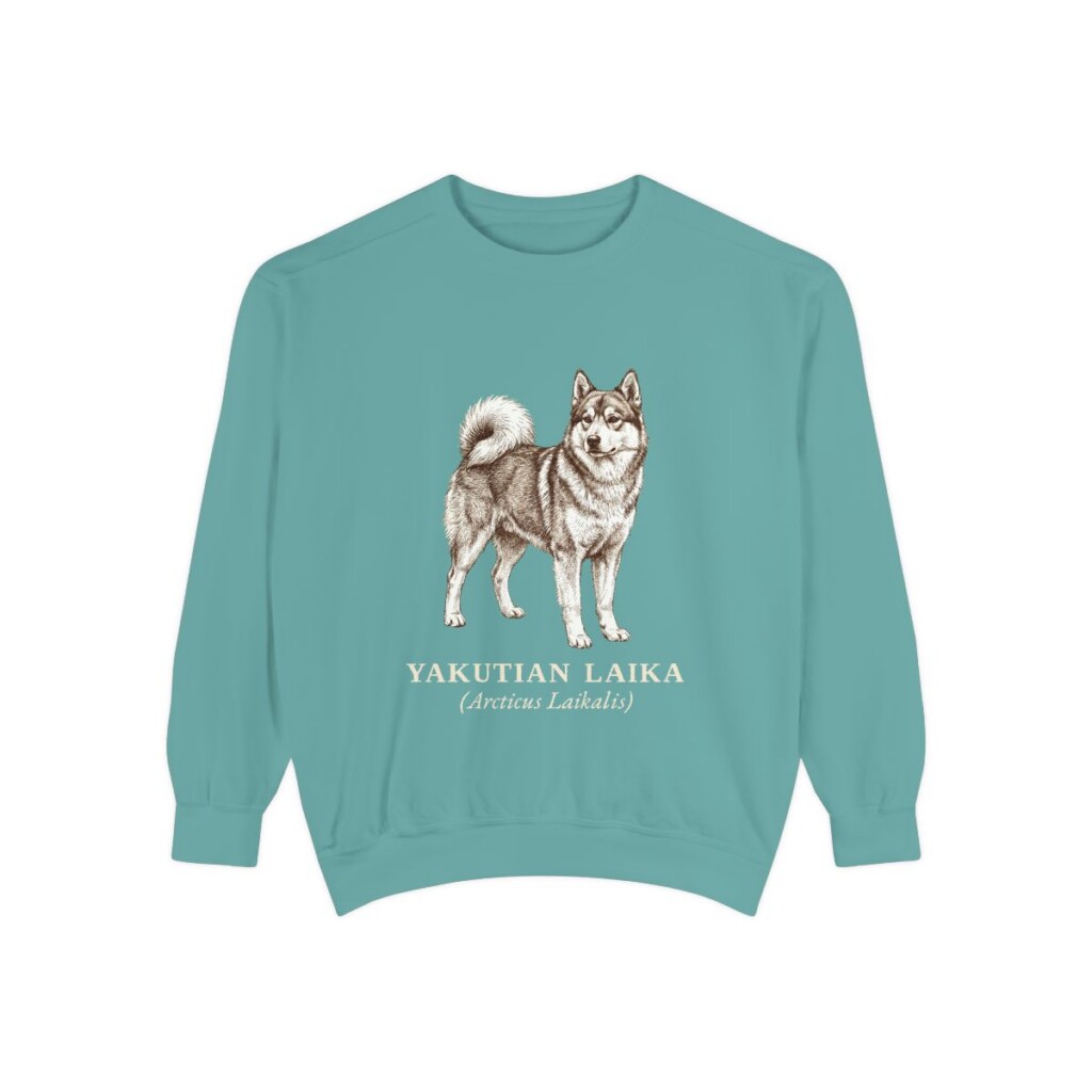 Yakutian Laika Latin Sweatshirt, Seafoam, front view